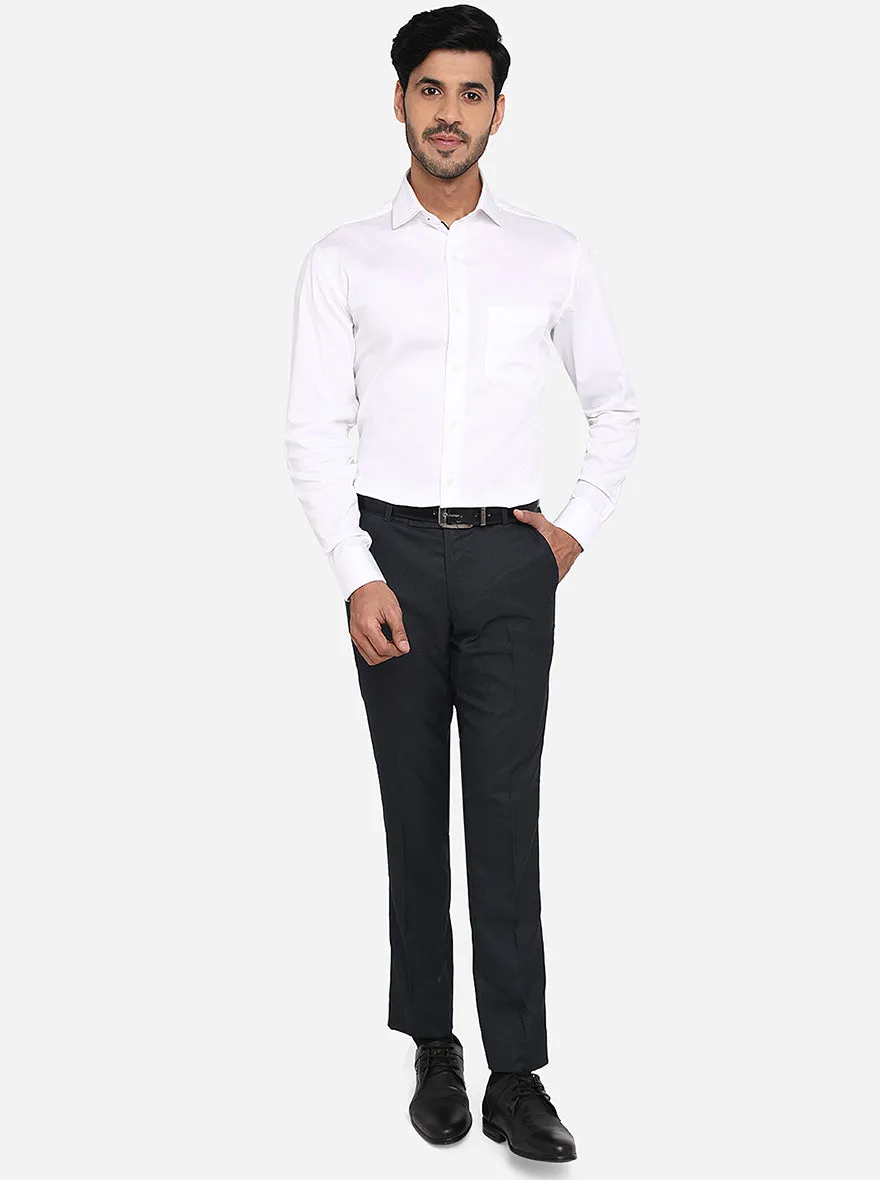 White Dobby Slim Fit Formal Shirt | Metal