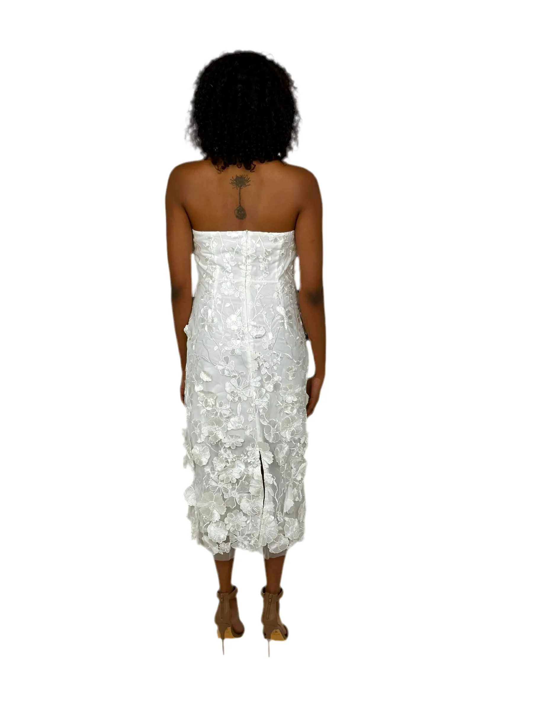White Embroidered Midi Dress