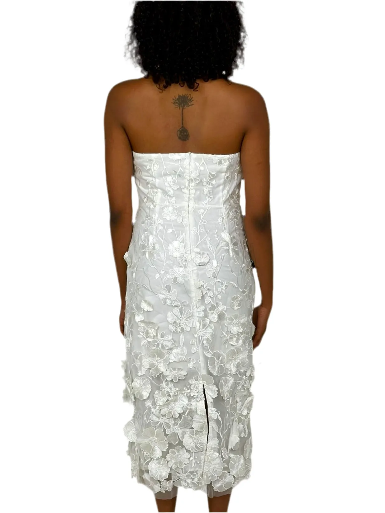White Embroidered Midi Dress