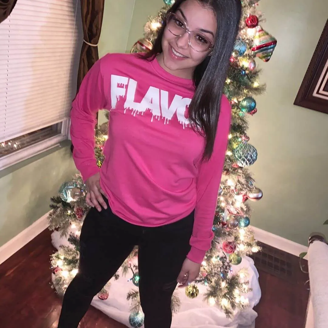 White Flavor | Pink Long Sleeve Tee