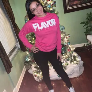 White Flavor | Pink Long Sleeve Tee