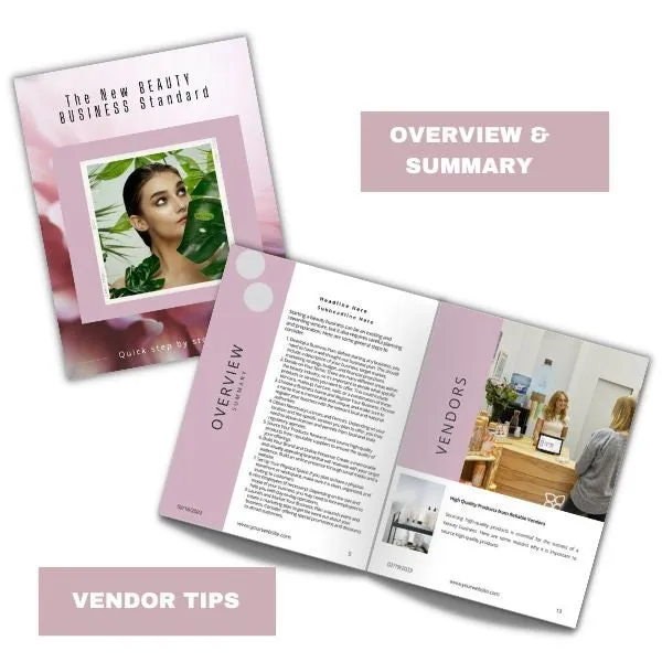 White Label E-Book Template, The New Beauty Business Standard Template,  Beauty Shop, Successful Beauty Business   3 Bonus Book Covers