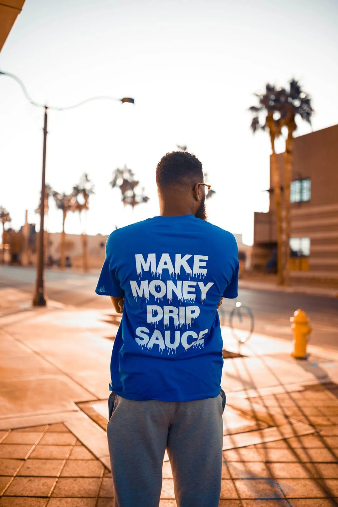 White Make Money Drip Sauce | Blue Tee