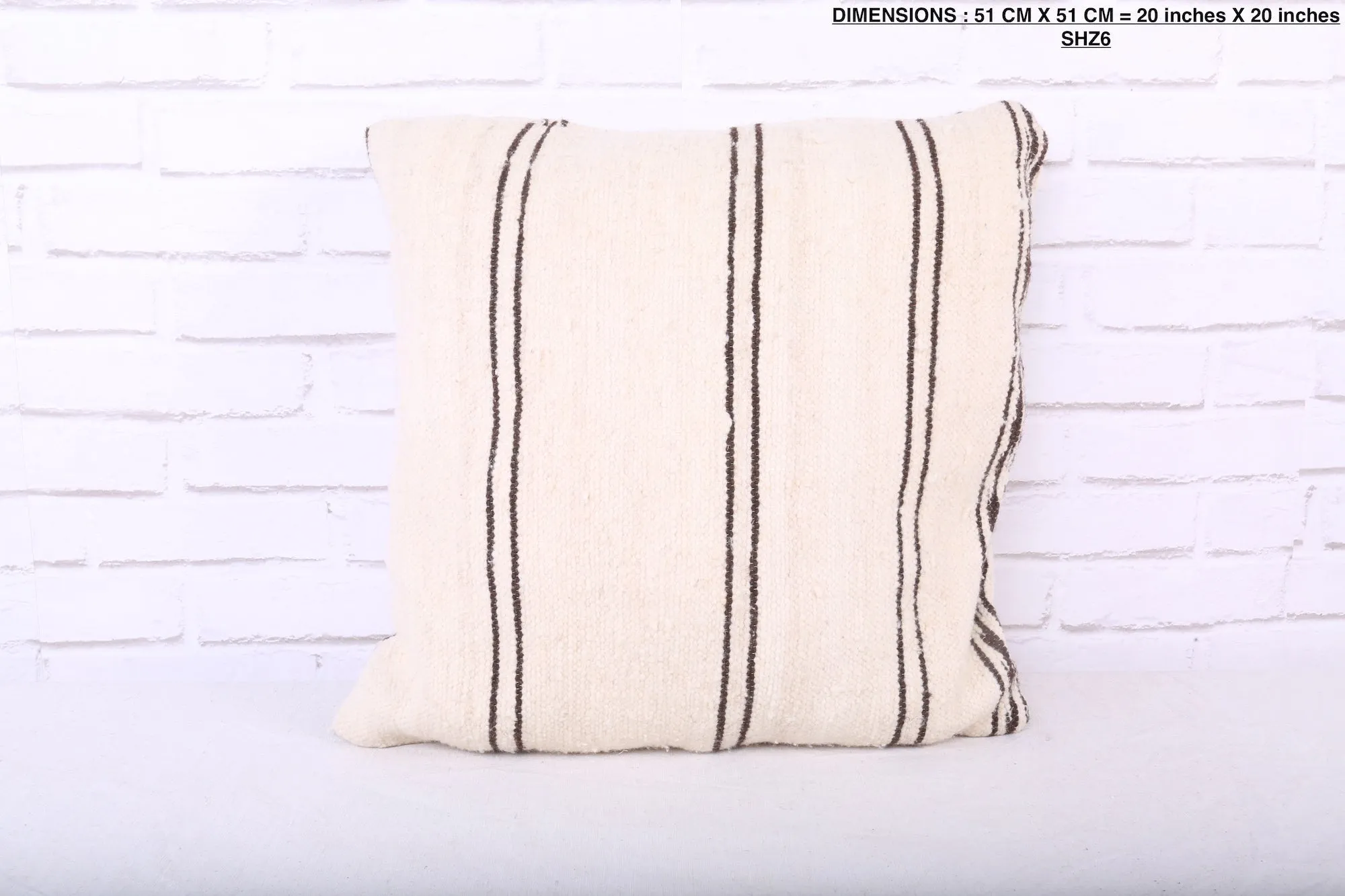 White Moroccan Pillow 20 inches X 20 inches