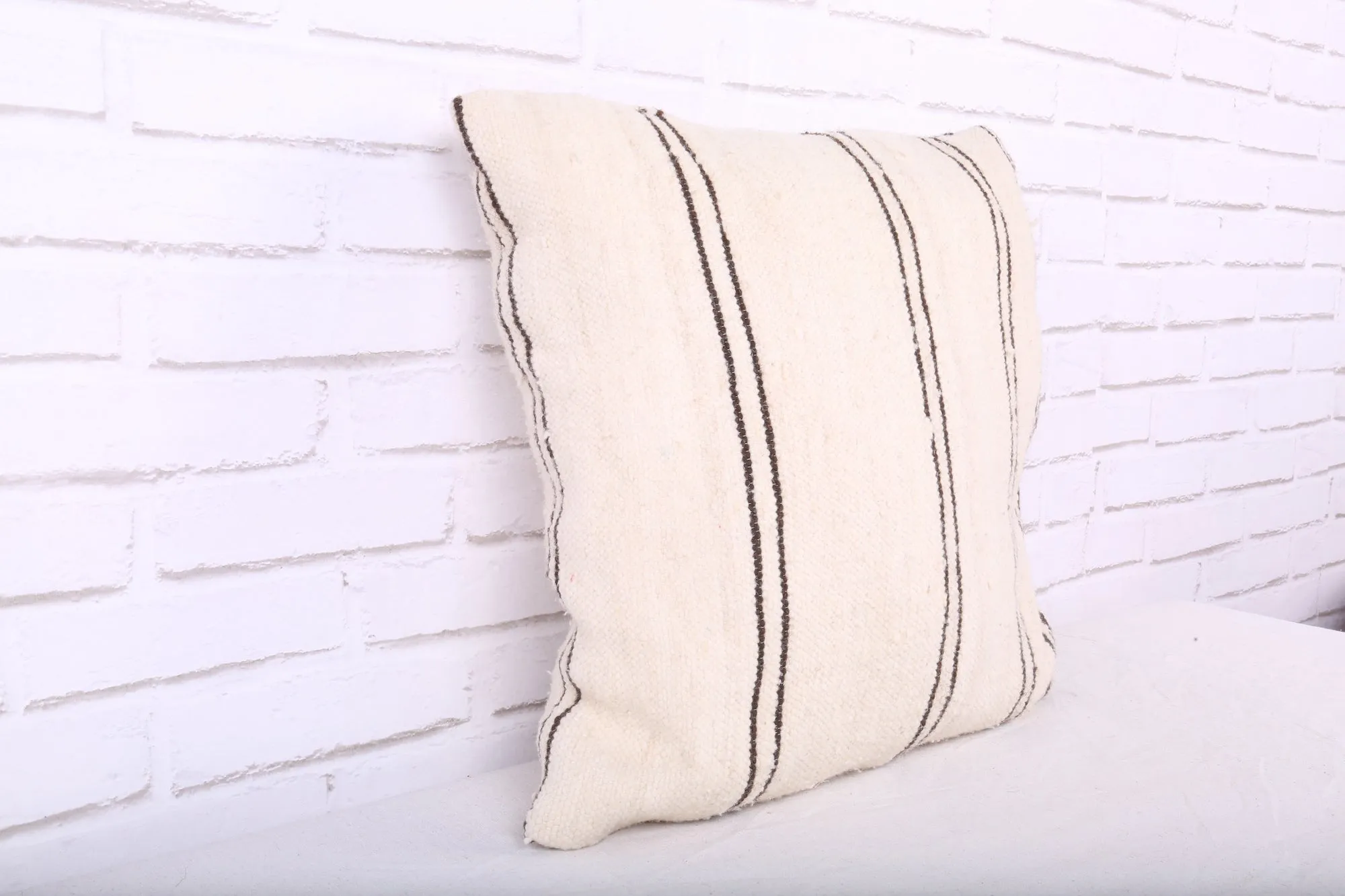 White Moroccan Pillow 20 inches X 20 inches