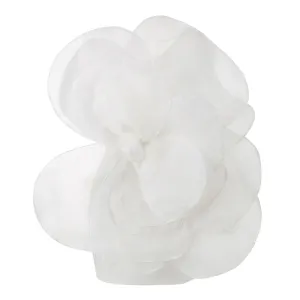 White Oblique Shoulder Decorative Flower Dress