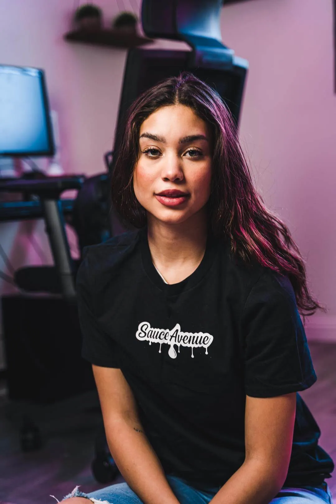 White SA Drip (V3) | Black Tee