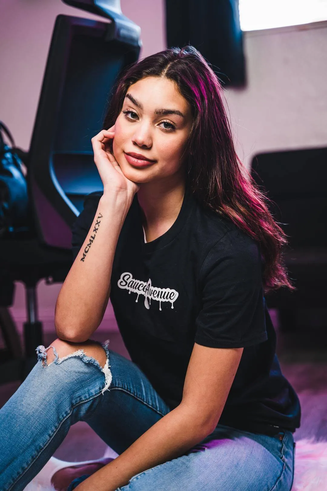 White SA Drip (V3) | Black Tee