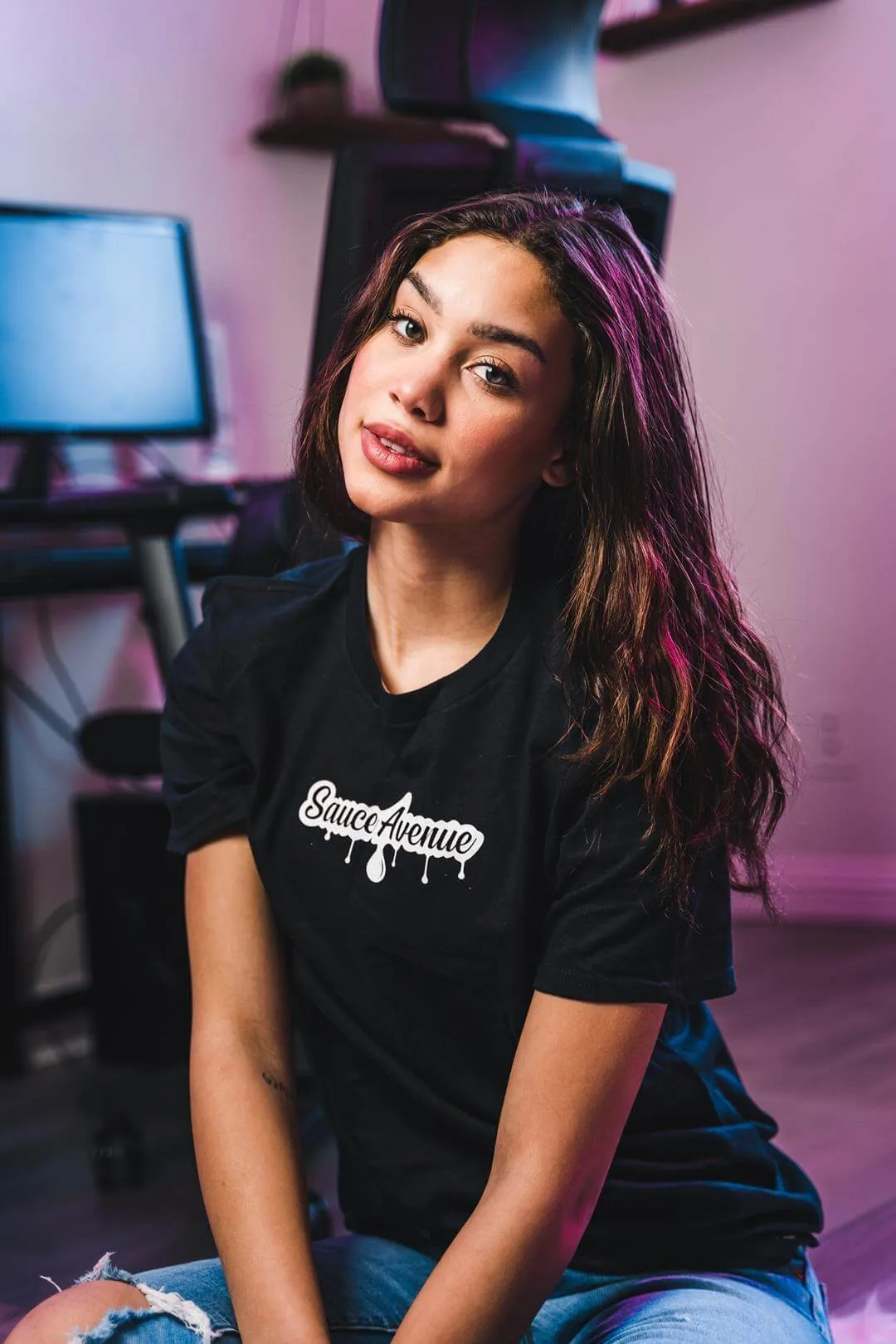White SA Drip (V3) | Black Tee