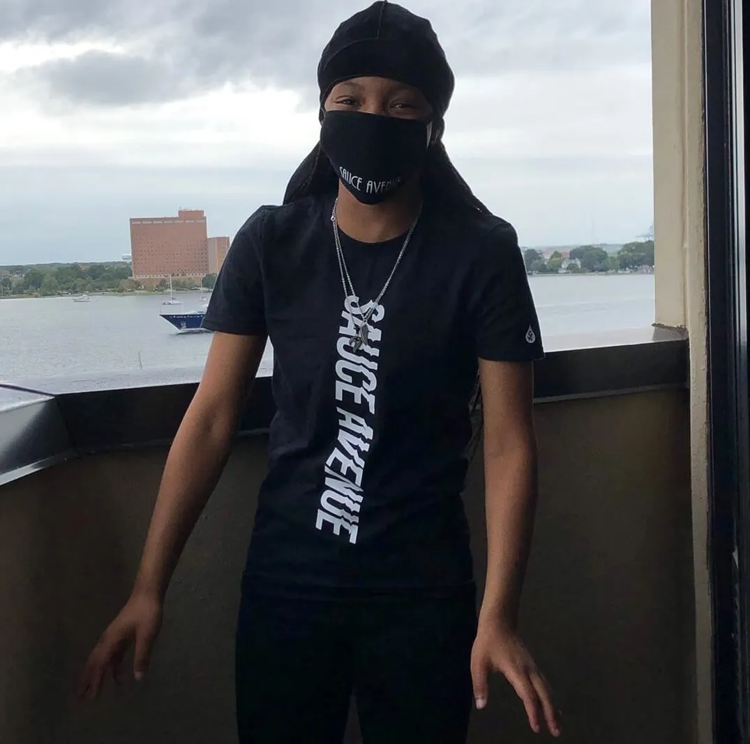 White SA (Vertical) | Black Tee