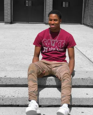 White Sauce Outline | Maroon Tee