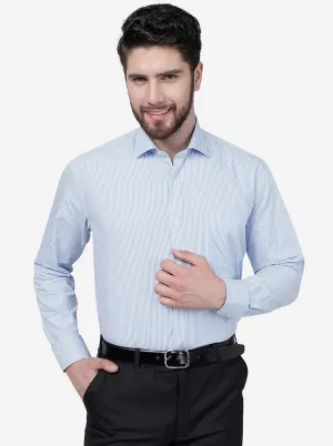 White Striped Regular Fit Formal Shirt | JadeBlue