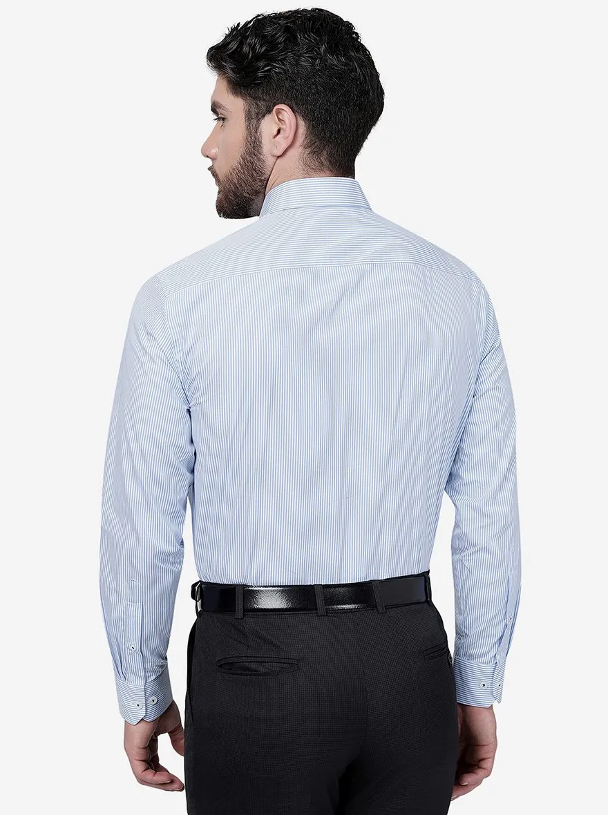 White Striped Regular Fit Formal Shirt | JadeBlue