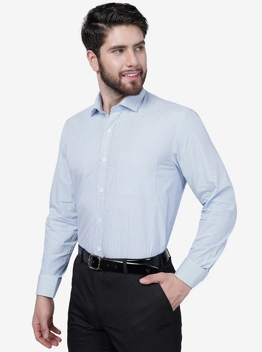 White Striped Regular Fit Formal Shirt | JadeBlue