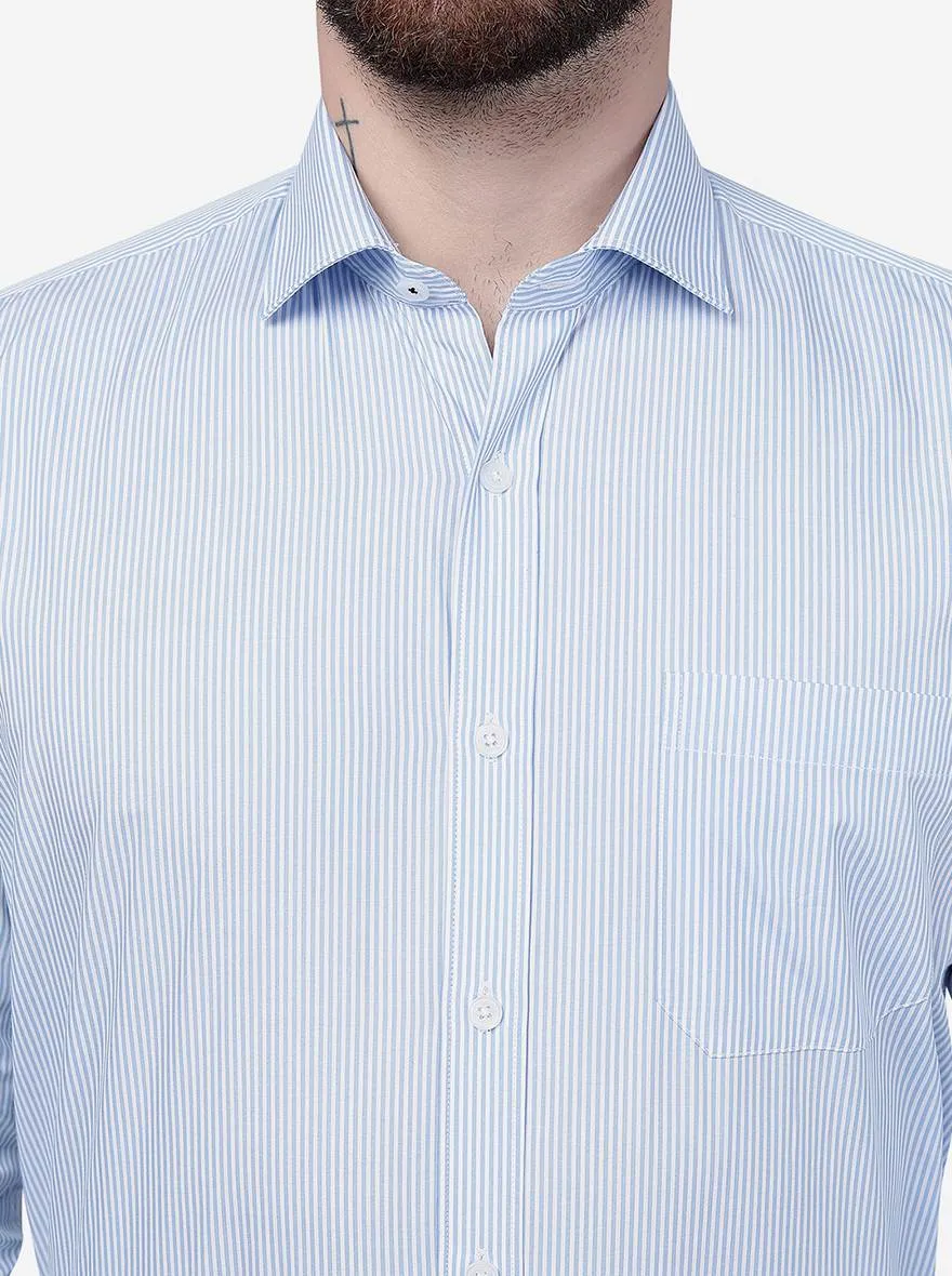 White Striped Regular Fit Formal Shirt | JadeBlue