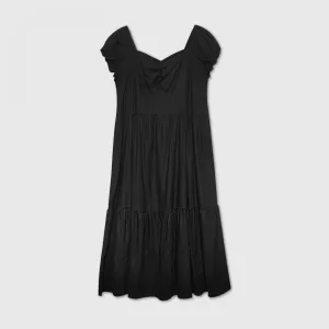 Who What Wear Women's Raglan Short Sleeve Linen Blend A-Line Dress WD-843