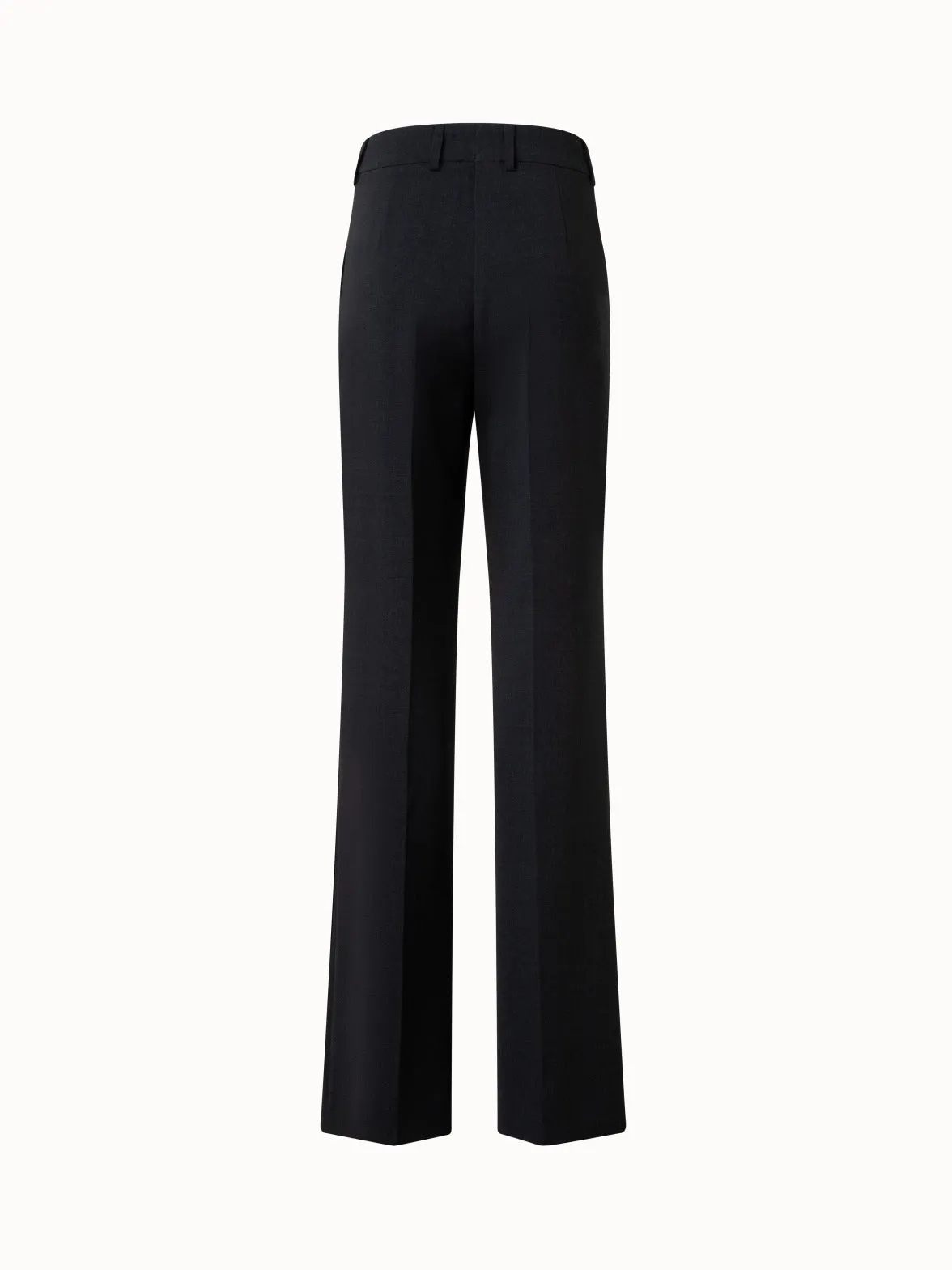 Wide Straight Wool Stretch Double-Face Pants
