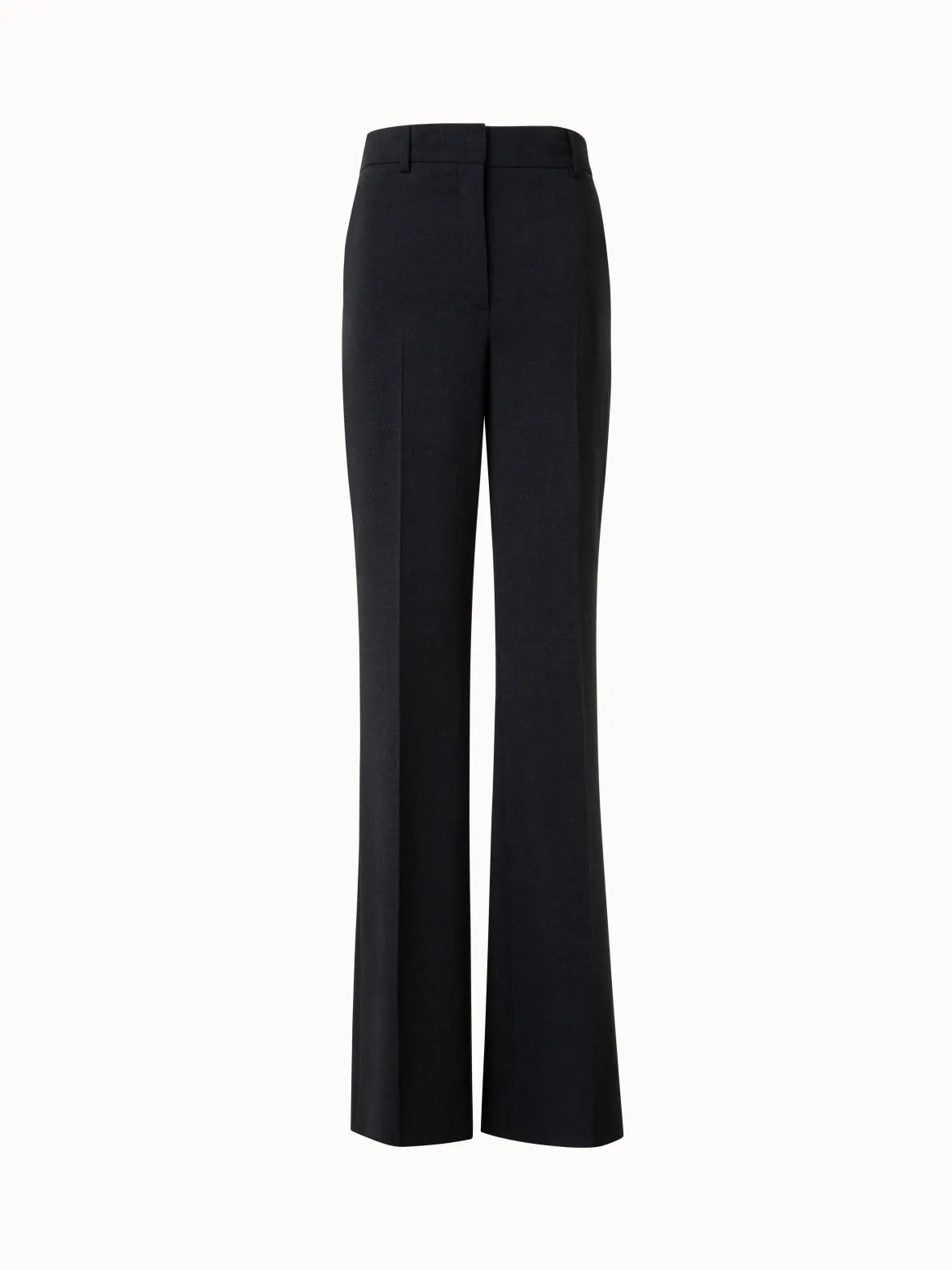 Wide Straight Wool Stretch Double-Face Pants