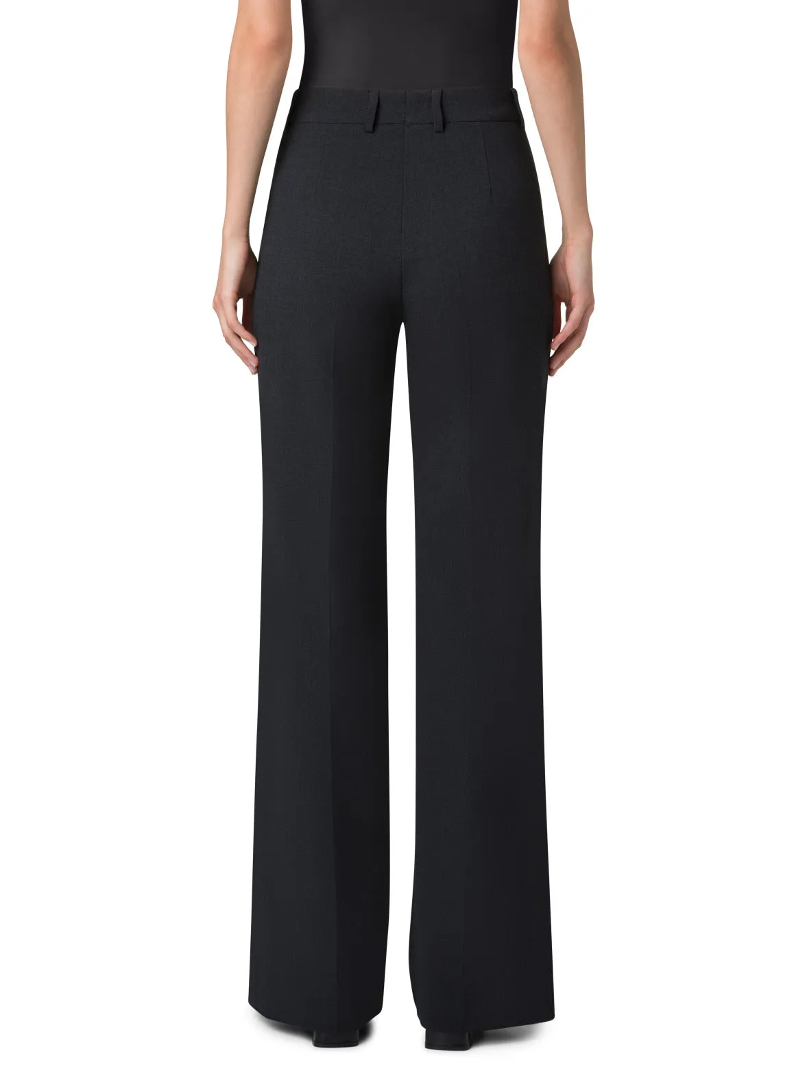 Wide Straight Wool Stretch Double-Face Pants