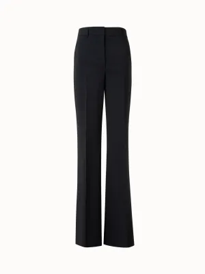 Wide Straight Wool Stretch Double-Face Pants