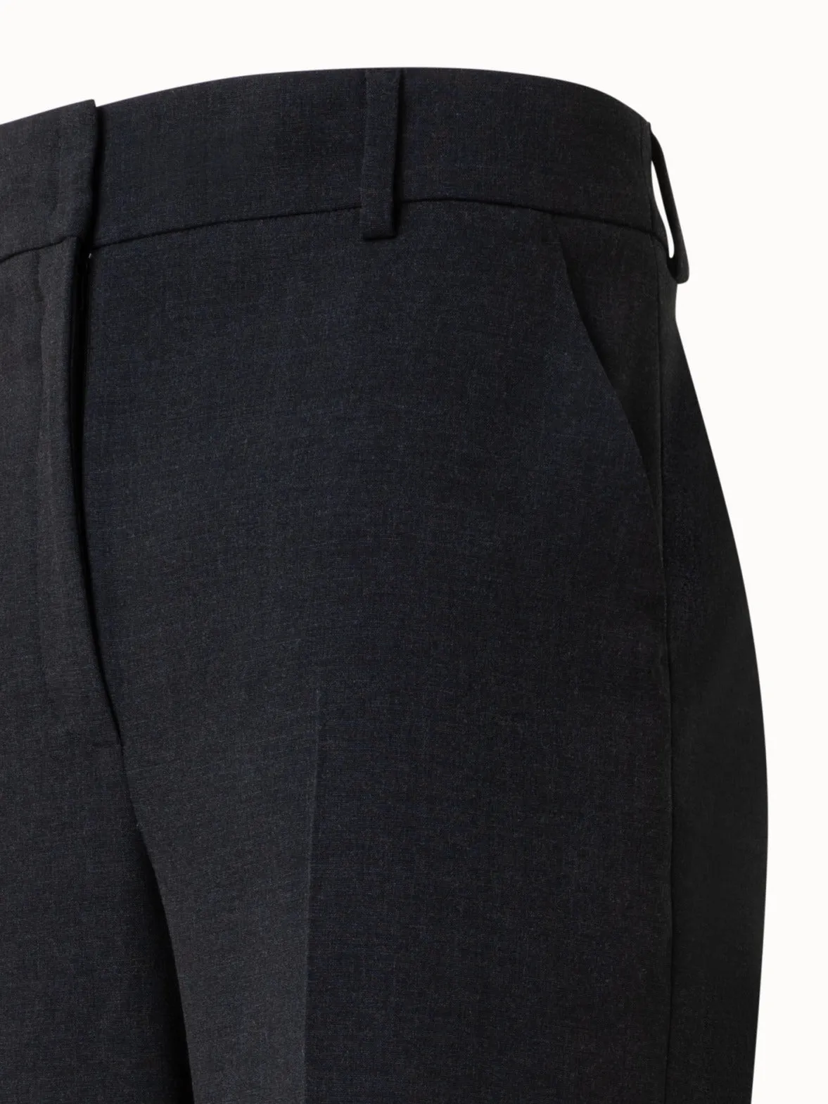 Wide Straight Wool Stretch Double-Face Pants