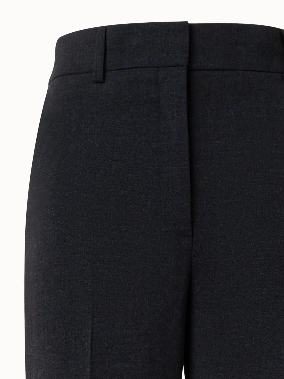 Wide Straight Wool Stretch Double-Face Pants