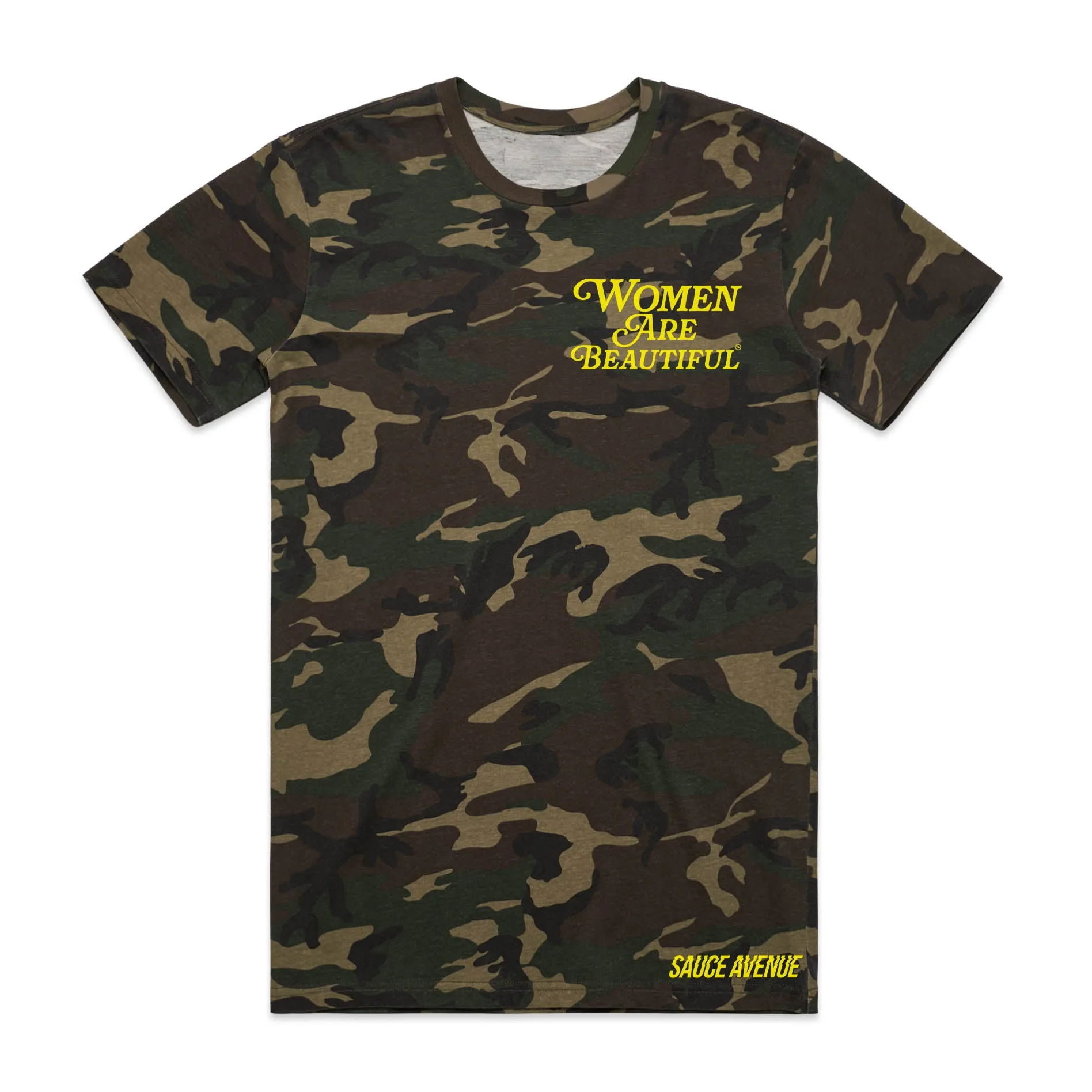 Women Are Beautiful (YL) | Green Camo Tee