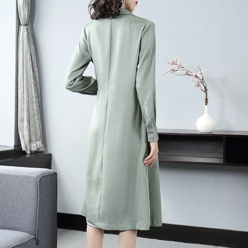 Women V-neck solid color lace dress