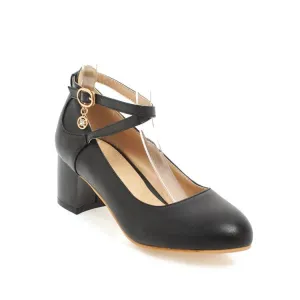 Women's Ankle Strap Pumps High Heeled Shoes