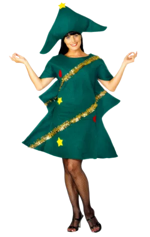 Womens Christmas Tree Dress Costume