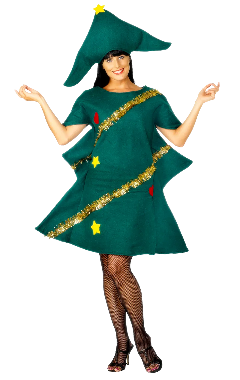 Womens Christmas Tree Dress Costume