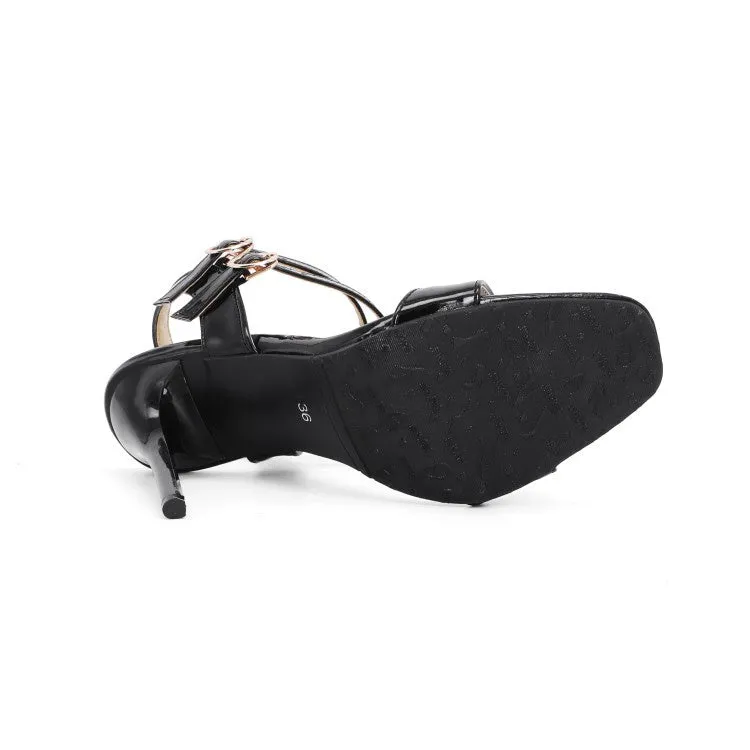 Women's Double Buckle High Heel Stiletto Sandals