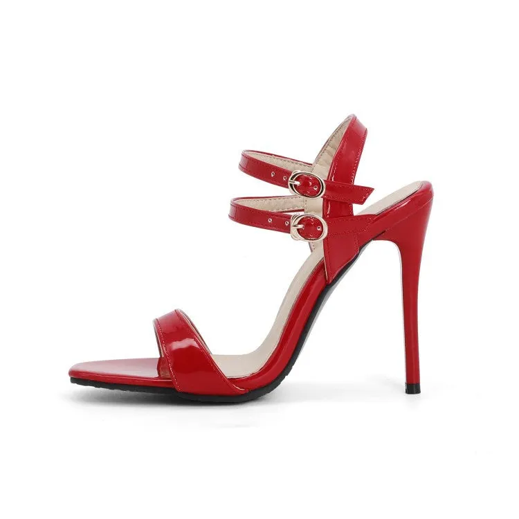 Women's Double Buckle High Heel Stiletto Sandals