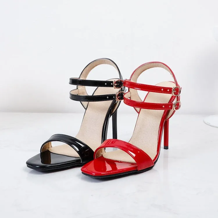 Women's Double Buckle High Heel Stiletto Sandals