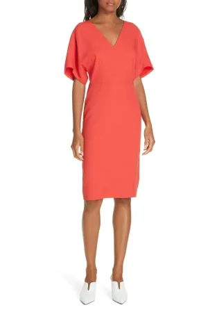 Women's Lewit V-Neck Crepe Dress, Red, Sz 18! Retails $299 US 