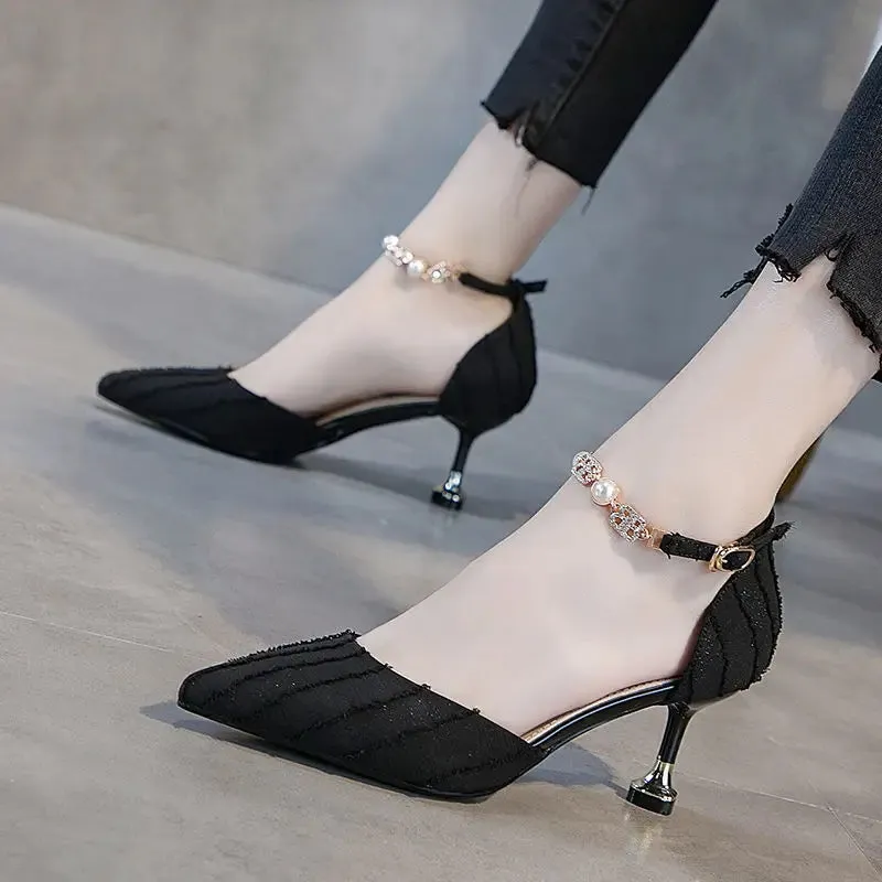 Women's Pointed Toe Comfortable Mid-High Heel Pumps Cute Wedding Cocktail Shoes
