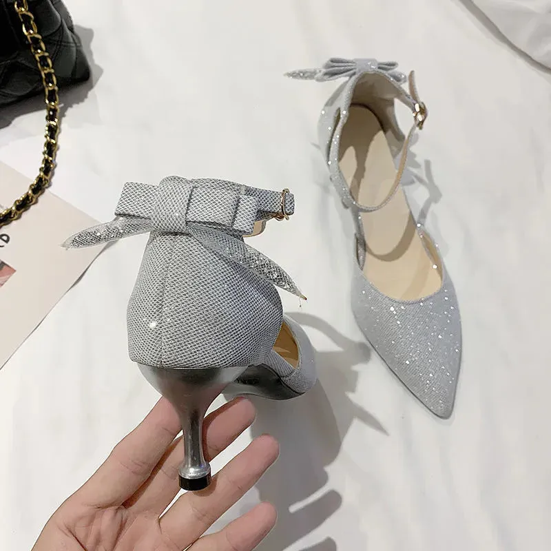 Women's Pointed Toe Comfortable Mid-High Heel Pumps Cute Wedding Cocktail Shoes