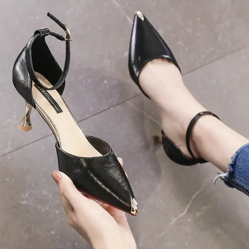 Women's Pointed Toe Comfortable Mid-High Heel Pumps Cute Wedding Cocktail Shoes
