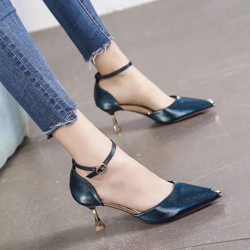 Women's Pointed Toe Comfortable Mid-High Heel Pumps Cute Wedding Cocktail Shoes