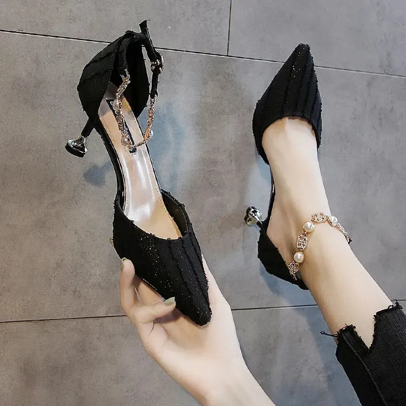 Women's Pointed Toe Comfortable Mid-High Heel Pumps Cute Wedding Cocktail Shoes