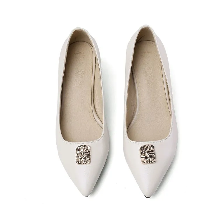 Women's Pointed Toe High Heel Chunky Pumps