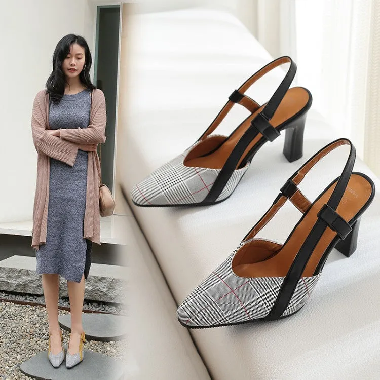 Women's Pointed Toe High Heel Chunky Sandals