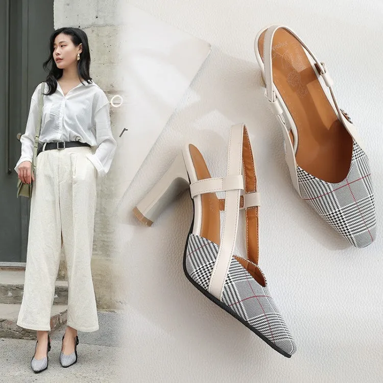 Women's Pointed Toe High Heel Chunky Sandals