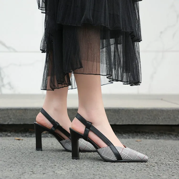 Women's Pointed Toe High Heel Chunky Sandals