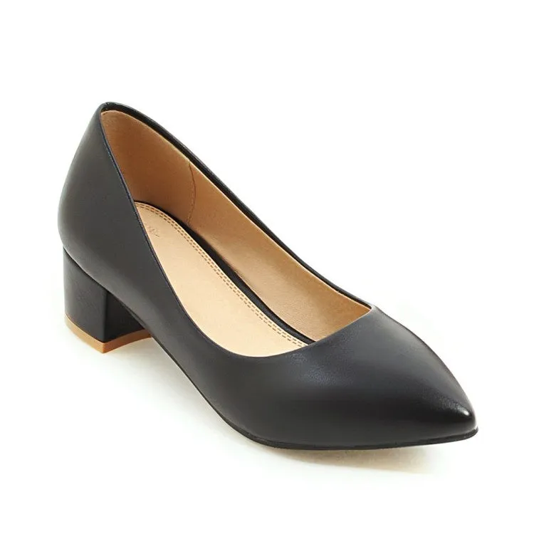 Women's Pointed Toe Pumps Low Heeled Shoes