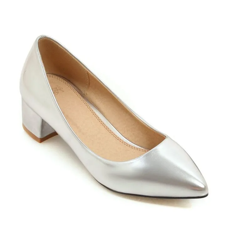 Women's Pointed Toe Pumps Low Heeled Shoes