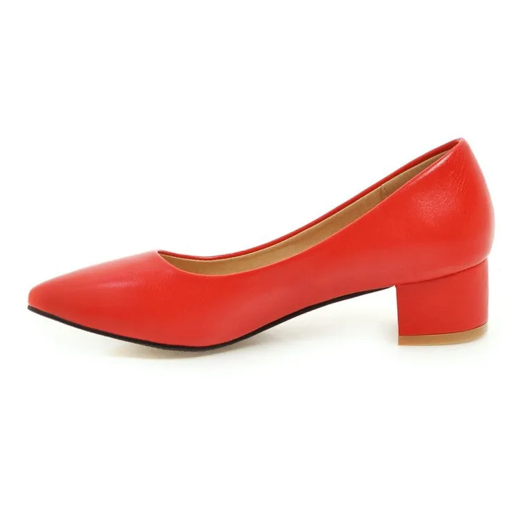 Women's Pointed Toe Pumps Low Heeled Shoes