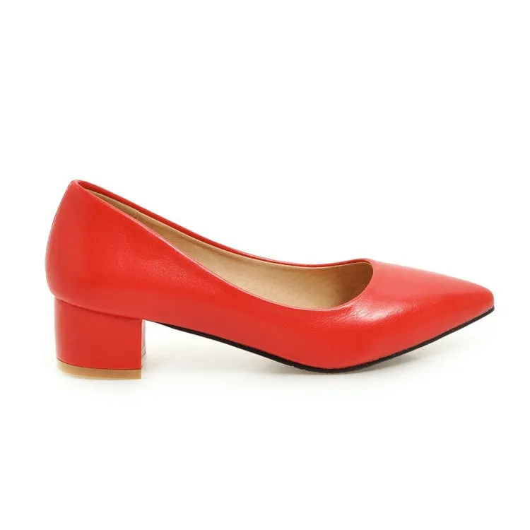 Women's Pointed Toe Pumps Low Heeled Shoes