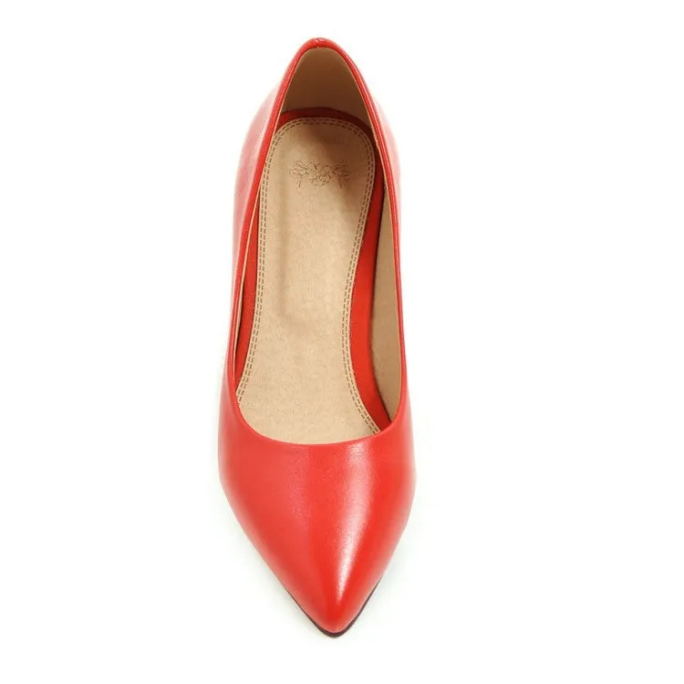 Women's Pointed Toe Pumps Low Heeled Shoes