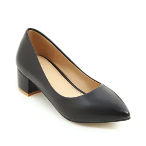 Women's Pointed Toe Pumps Low Heeled Shoes